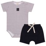 Body curto c/ Short em algodão egípcio Farm - Mini & Co
