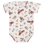 Body curto em algodão egípcio Racer - Mini & Co.
