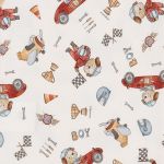 Macacão curto em algodão egípcio Racer - Mini & Co.
