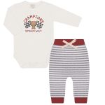 Body longo c/ Calça em algodão egípcio Racer - Mini & Co.