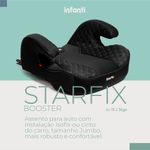Cadeira Booster Carro Starfix c/ Isofix Jumbo Preto 15 a 36 kg - Infanti