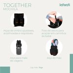 Mochila Maternidade Multifuncional Togheter Preta - Infanti