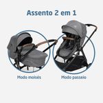 Travel System: Carrinho Anna³ + Bebê Conforto Citi + Base Select Grey (0-9kg) - Maxi-Cosi