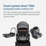Travel System: Carrinho Anna³ + Bebê Conforto Citi + Base Select Grey (0-9kg) - Maxi-Cosi