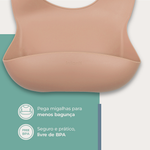 Babador de Silicone Pega Migalhas Piccolo Terracota (6m+) - Infanti