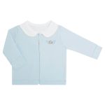Casaco c/ Body regata e Calça em Algodão Egípcio Azul - Bibe