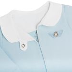 Casaco c/ Body regata e Calça em Algodão Egípcio Azul - Bibe