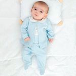 Casaco c/ Body regata e Calça em Algodão Egípcio Azul - Bibe