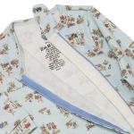 Macacão longo c/ zíper em Algodão Egípcio Coelhinhos Azul - Bibe