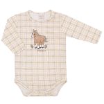Body longo c/ Calça em algodão egípcio Cavalinhos Xadrez - Mini & Co.