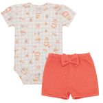 Body curto c/ Short em algodão egípcio Hamster - Mini & Co.