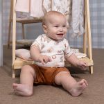 Body curto c/ Short em algodão egípcio Cachorrinhos - Mini & Co