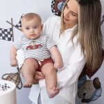 Body curto c/ Short em algodão egípcio Racer - Mini & Co