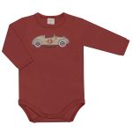 Body longo c/ Calça em algodão egípcio Racer Vermelho - Mini & Co.