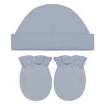 Kit Touca e Luva em algodão egípcio Azul Niagara - Mini & Co.