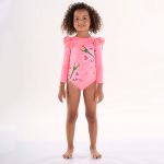 Maiô longo c/ proteção UV FPS +50 Borboletas Pink Neon - Up Baby