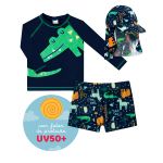Conjunto de banho Kids Zoo: Camiseta Surfista + Boné + Sunga - Tip Top