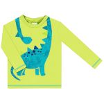 Conjunto de banho Dino Floresta: Camiseta Surfista + Boné + Sunga - Tip Top
