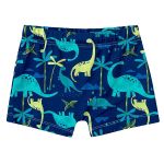 Conjunto de banho Dino Floresta: Camiseta Surfista + Boné + Sunga - Tip Top