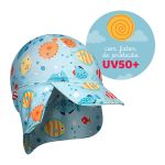 Boné de banho Kids c/ proteção UV FPS +50 Peixinhos - Tip Top