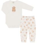 Body longo c/ Calça (Mijão) em algodão egípcio Cachorrinhas - Mini & Co.
