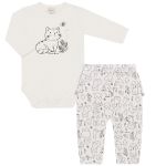 Body longo c/ Calça (Mijão) em algodão egípcio Farm - Mini & Co.