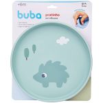 Prato em Silicone com Ventosa Cloudy Verde (6m+) - Buba