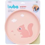 Prato em Silicone com Ventosa Cloudy Rosa (6m+) - Buba
