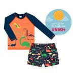 Conjunto de banho Dinossauros: Camiseta Surfista + Sunga - Tip Top