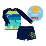 Conjunto de banho Dino: Camiseta Surfista + Sunga - Tip Top