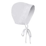 Vestido Batizado c/ Touquinha para bebê em cambraia Gola Branco - Roana