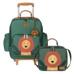 Mochila com rodinhas + Lancheira Térmica Kids Leão Safari - Masterbag Kids