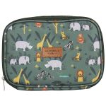 Mochila com rodinhas + Lancheira Térmica + Kit 2 Necessaires + Saquinho Organizador Kids Leão Safari - Masterbag Kids