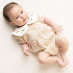 Body curto c/ golinha em algodão egípcio Bosque Floral - Mini & Co.