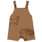 Jardineira c/ Body curto em moletom Cachorrinho Caramelo - Up Baby