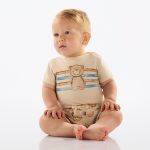 Body curto c/ Short em suedine Ursinhos - Up Baby