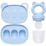 Kit Porta-Frutinhas e Forminha em Silicone Azul (6m+) - Buba