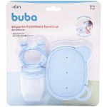Kit Porta-Frutinhas e Forminha em Silicone Azul (6m+) - Buba