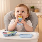 Kit Porta-Frutinhas e Forminha em Silicone Azul (6m+) - Buba