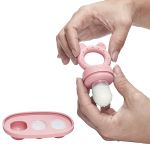 Kit Porta-Frutinhas e Forminha em Silicone Rosa (6m+) - Buba