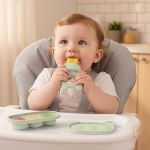 Kit Porta-Frutinhas e Forminha em Silicone Verde (6m+) - Buba