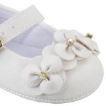Sapatilha Flores Strass Branco - Keto Baby
