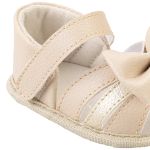 Sandália Peeptoe Laço Bege - Keto Baby