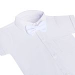 Body Camisa c/ Short & Suspensório em tricoline Branco - Roana