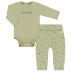 Body longo c/ Calça em Algodão Sustentável Verde Chá Nature - Up Baby
