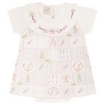 Body curto c/ Vestido em algodão egípcio Lavandas - Mini & Co.