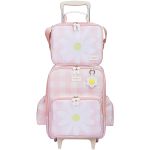 Mochila com rodinhas + Lancheira Térmica Kids Margaridas - Masterbag Kids