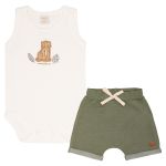 Body regata c/ Short em algodão egípcio Savana - Mini & Co.