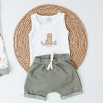 Body regata c/ Short em algodão egípcio Savana - Mini & Co.