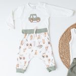Body longo c/ Calça em algodão egípcio Savana - Mini & Co.